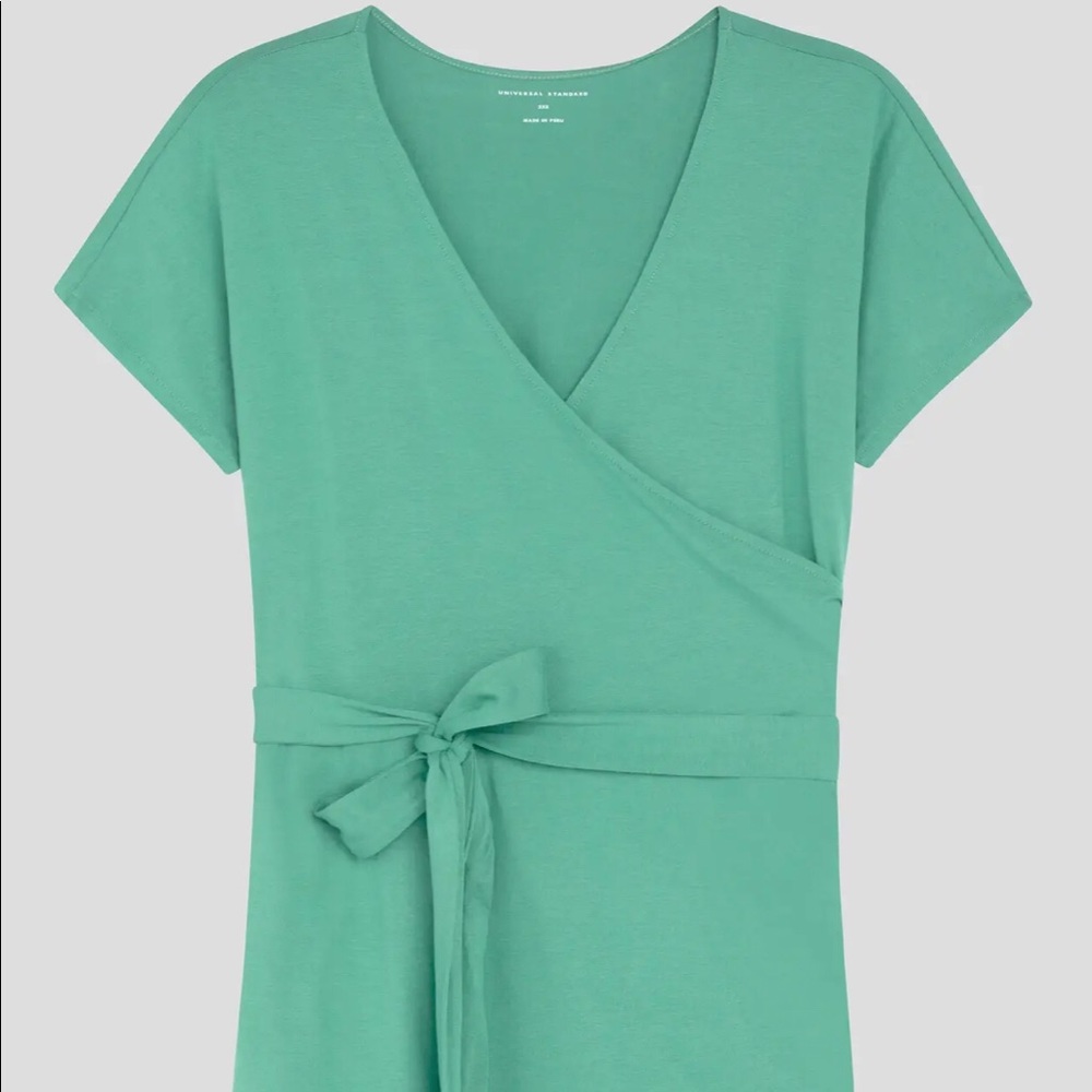 Universal Standard Fine Jersey Wrap Top in Mint